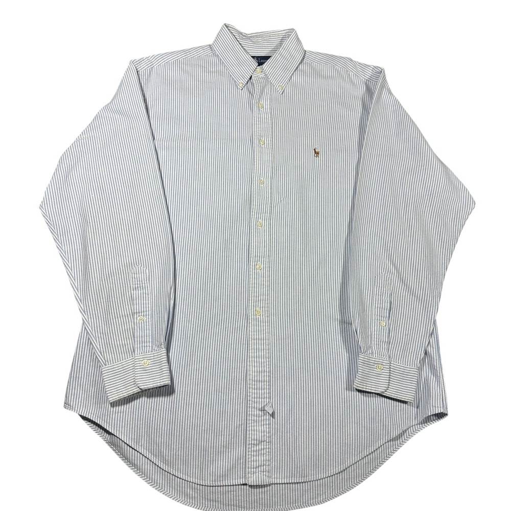Ralph Lauren Yarmouth Mens 16.5-35 Blue Striped Cotton